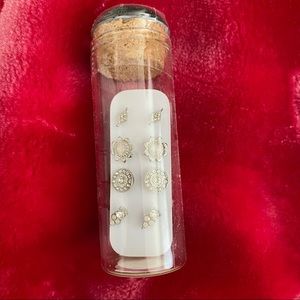 Boho silver earrings - set of 4 pairs